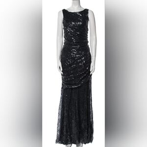 Navy Sequin Carmen Marc Valvo Gown